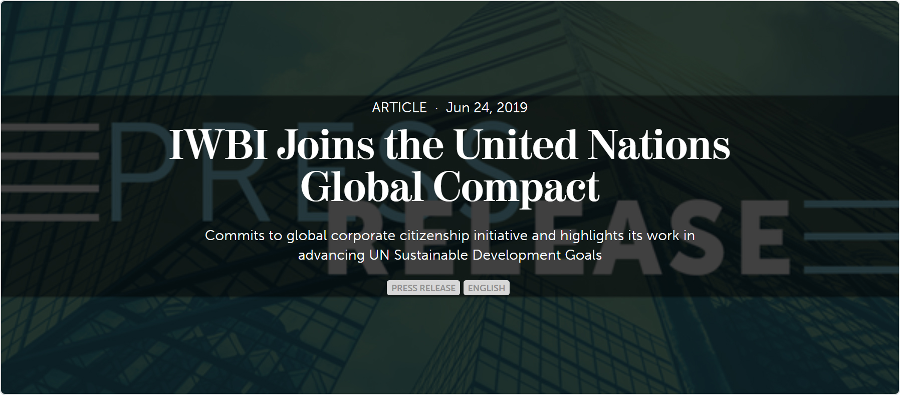 IWBIが国連グローバル・コンパクトに署名