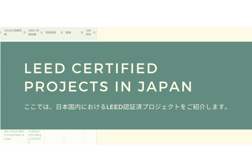 日本のLEED認証プロジェクト リスト